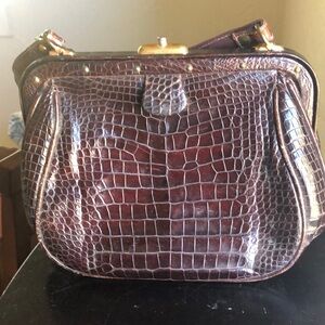 Lucille de Paris brown genuine alligator bag made in the U.S.A